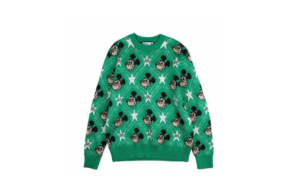 Gucci x disney Mickey wool cardigan Green