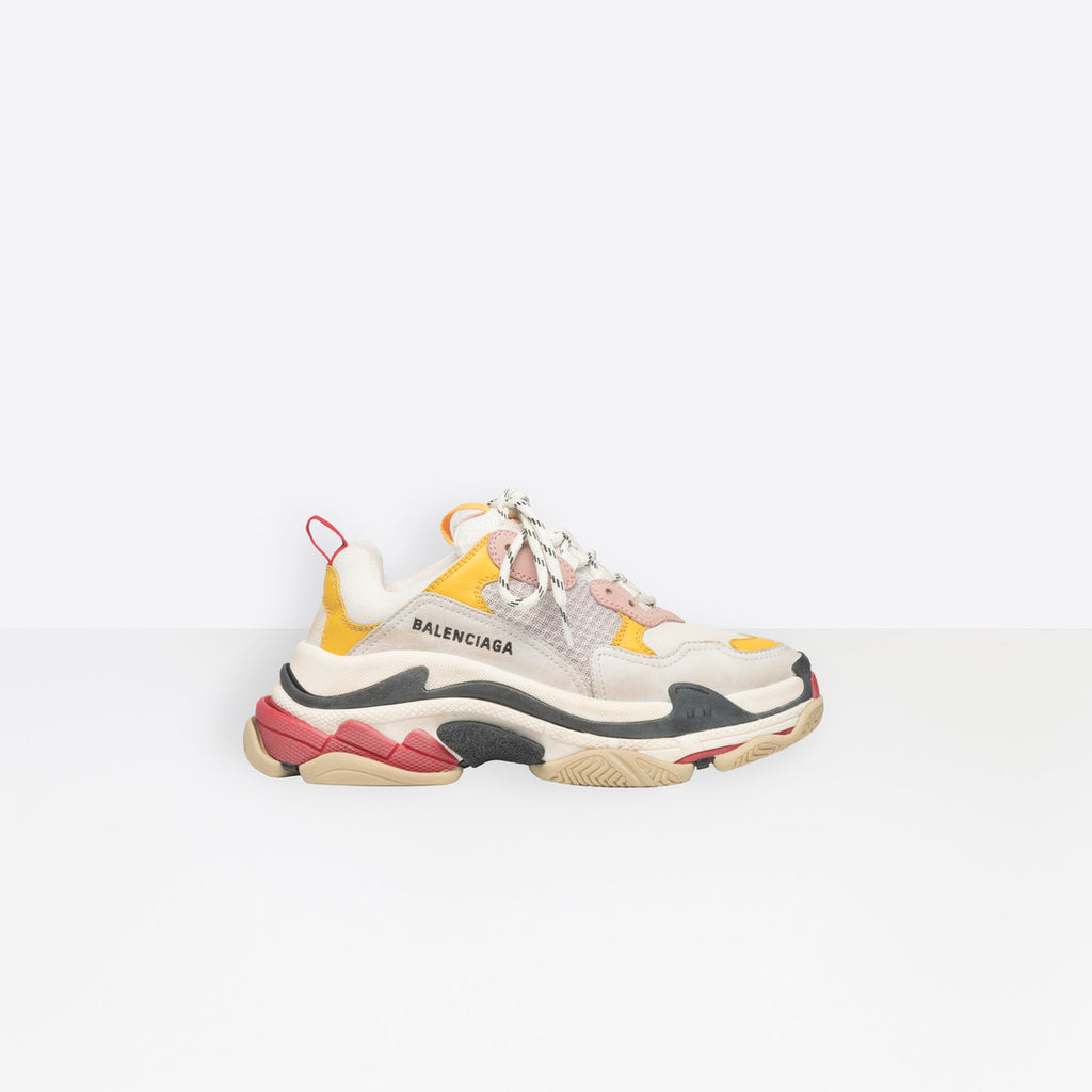 Balenciaga  Triple S-White, Yellow And Pink