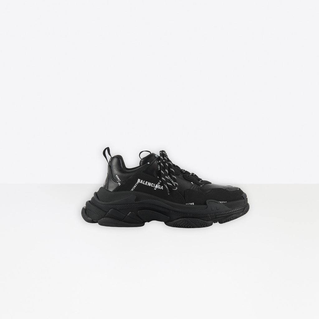 Balenciaga Triple S Allover Logo Black