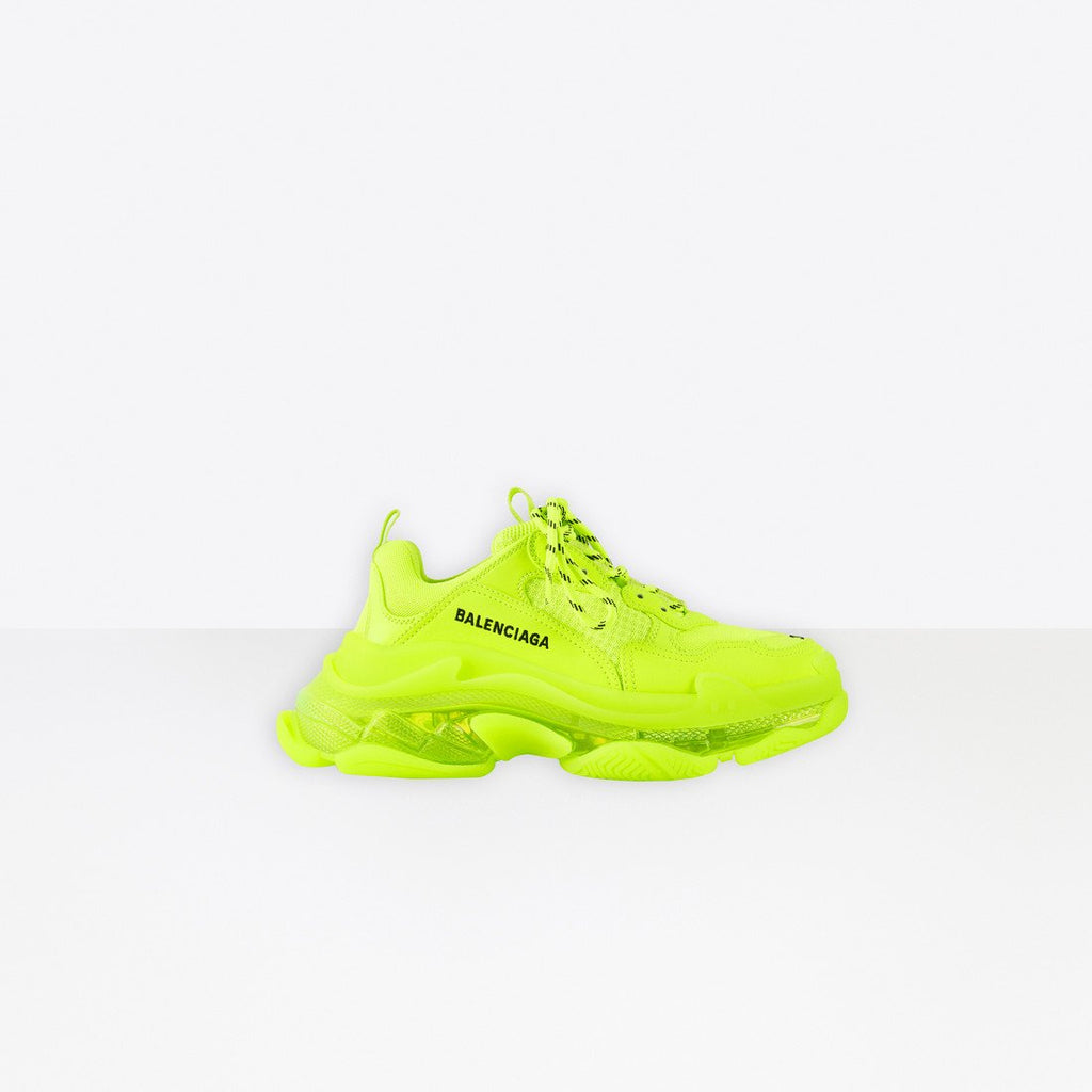 BALENCIAGA Triple S Clear Sole Sneaker Neon Yellow (W)