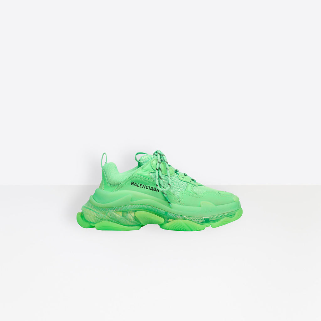 BALENCIAGA Triple S Clear Sole Sneaker Green