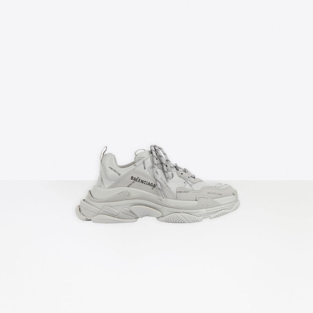 Balenciaga Triple S-Allover Logo Grey And Black