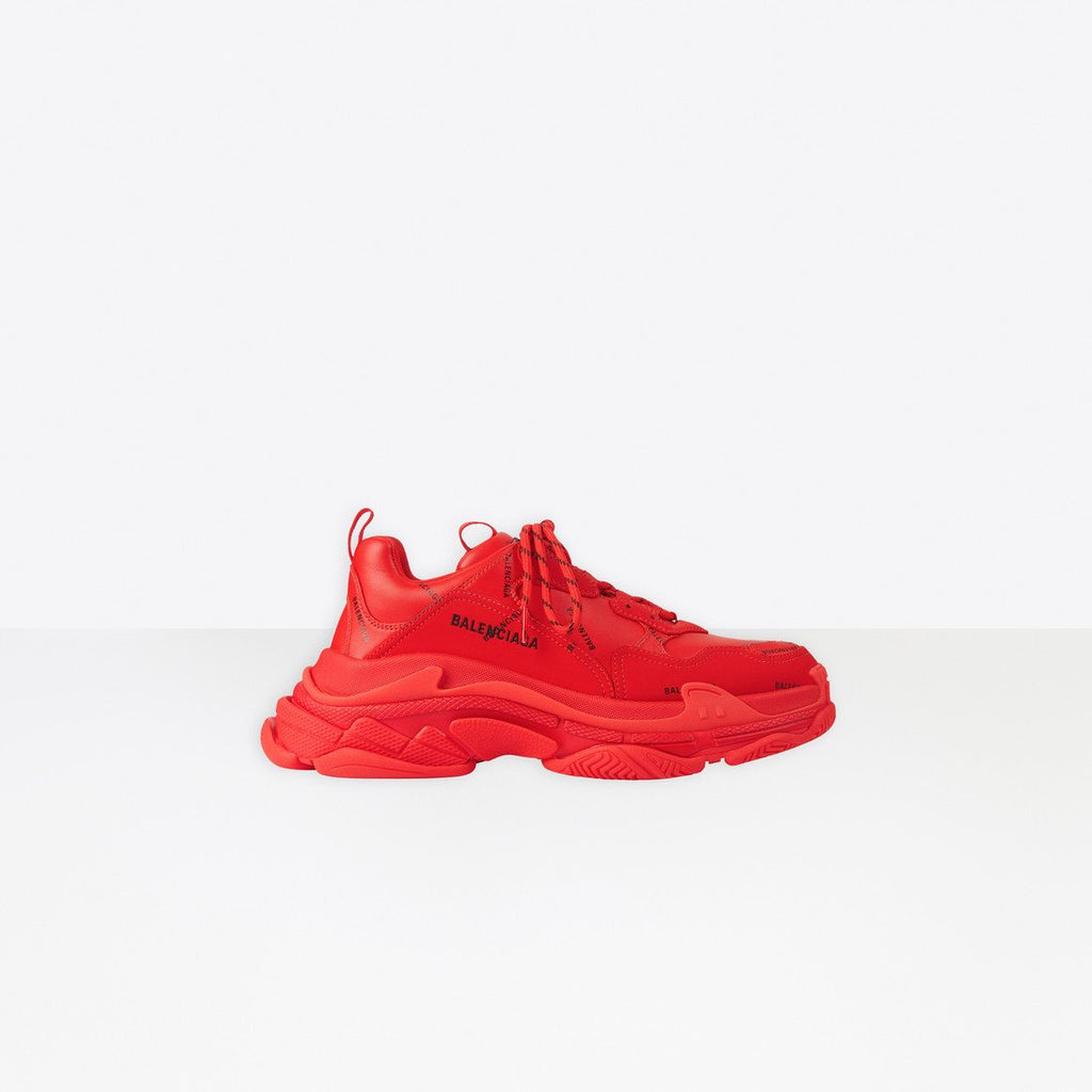 Balenciaga Triple S All Over Logo-Red (W)