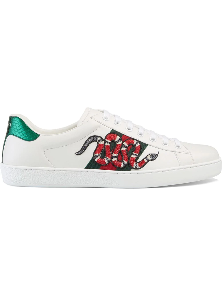Gucci Snake Ace embroidered leather sneakers (W)