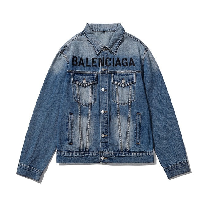 Balenciaga Chest Logo Denim Jacket