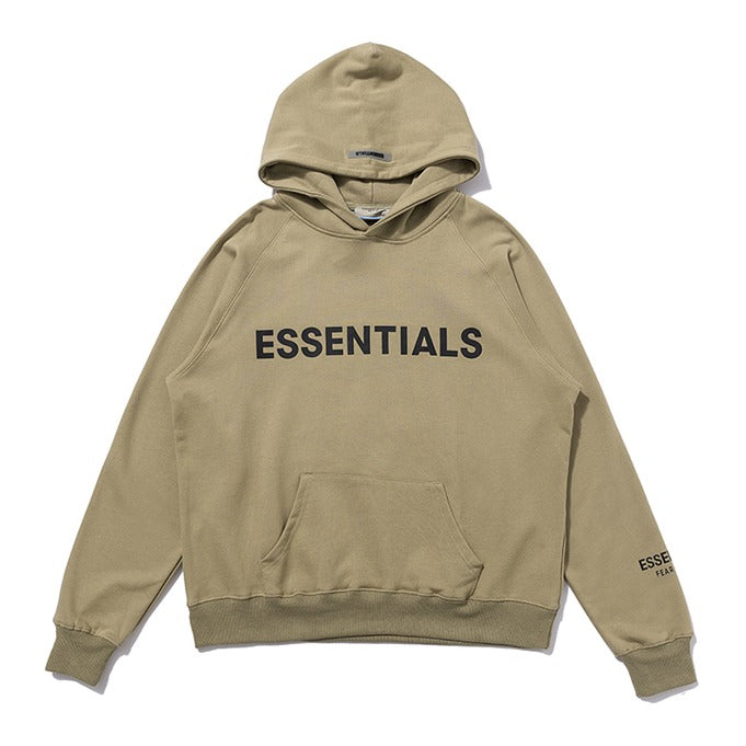 Fear Of God Front Logo Essentıals Hoodie Khaki