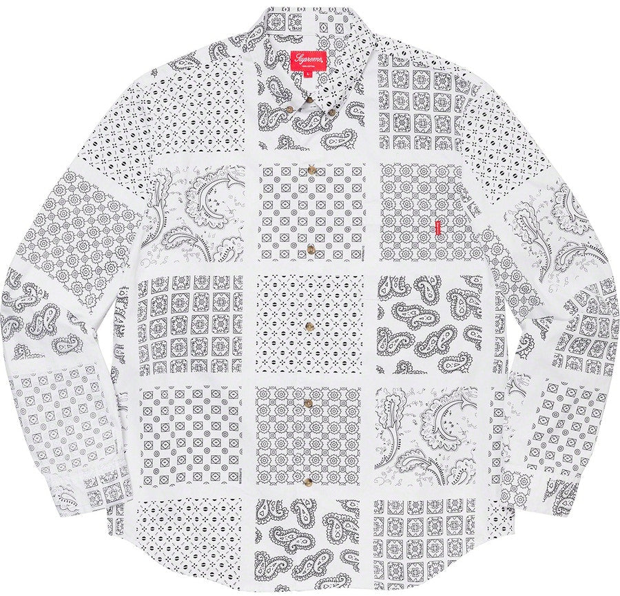 Supreme Paisley Grid Shirt White