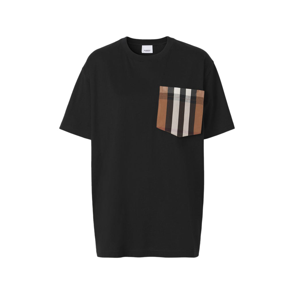Burberry Check Pocket Cotton Oversized T-shirt