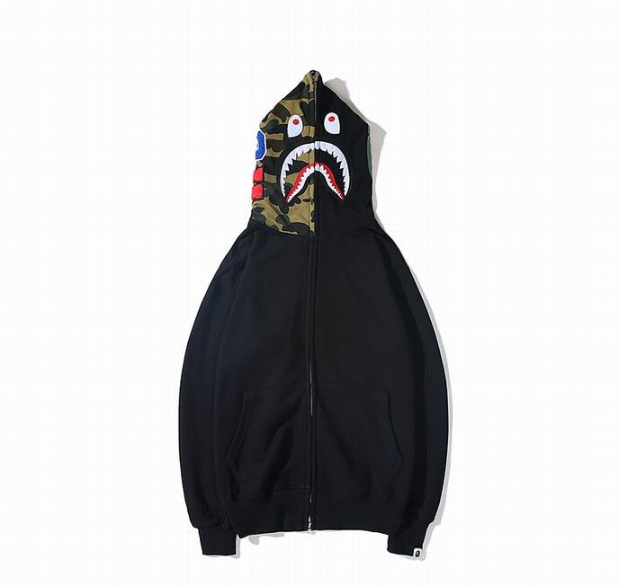 Bape Shark Zipper Black Color Hoodie