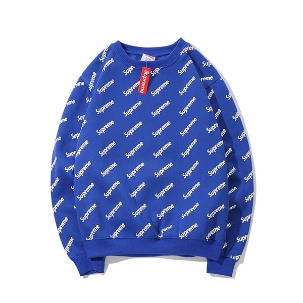 Supreme Crewneck Logo Printed Blue