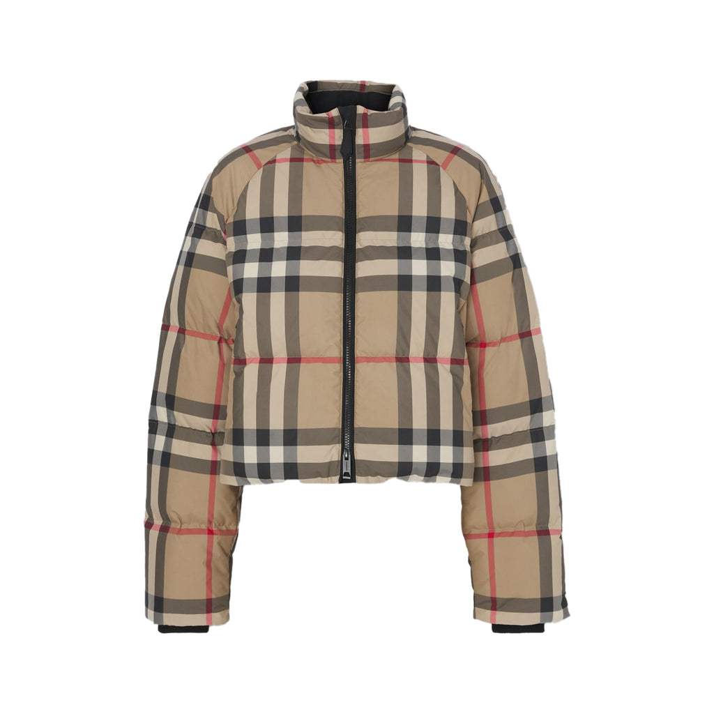 Burberry Check Cropped Puffer Jacket
