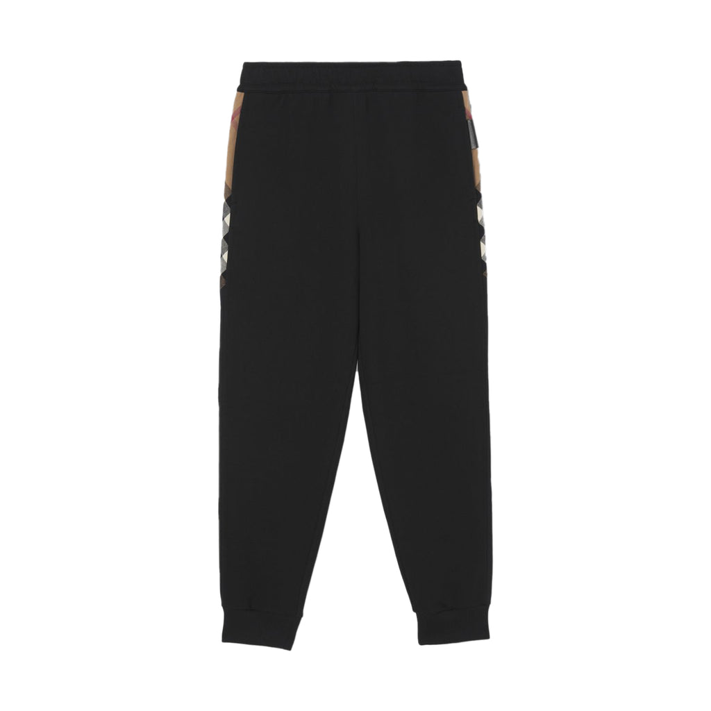 Burberry Check Panel Cotton Jogging Pants