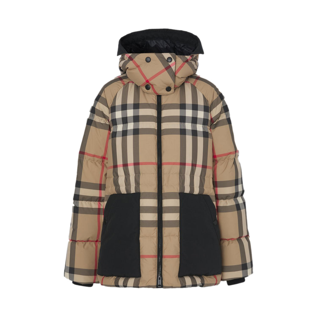 Burberry Detachable Hood Check Recycled Polyester Puffer Jacket