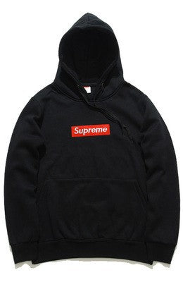 Supreme Red Box logo Hoodie Black