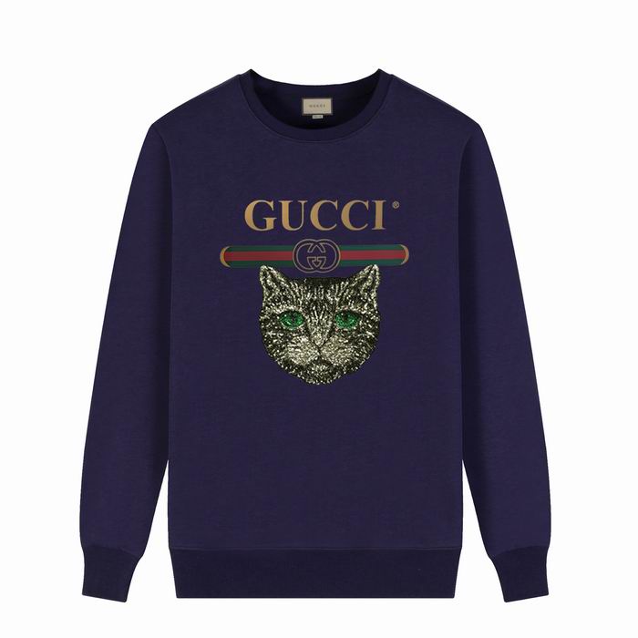 Gucci Cat Logo Print Sweatshirt Navy