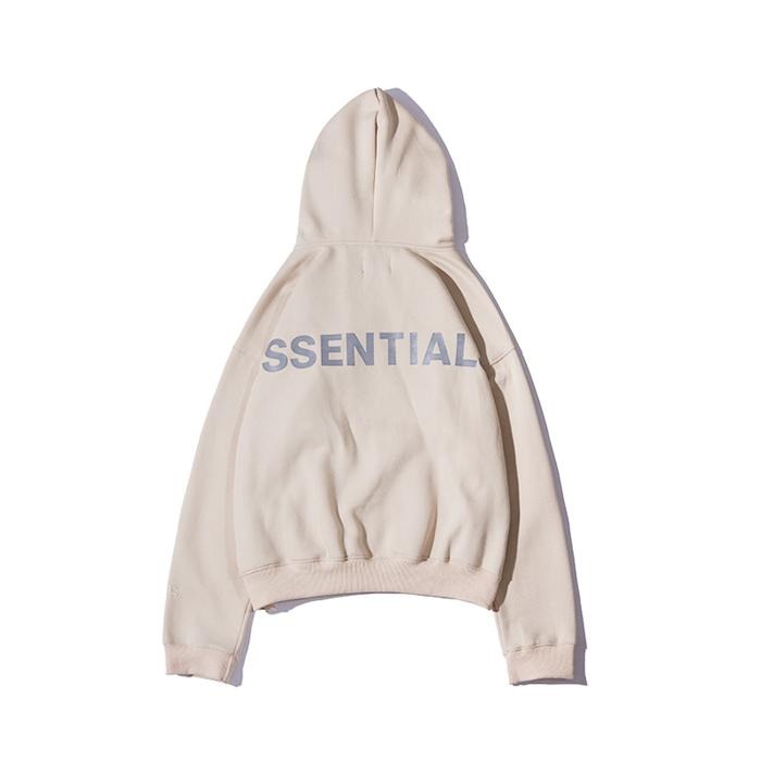 Fear Of God Essential Big Back Logo Hoodie  Cream