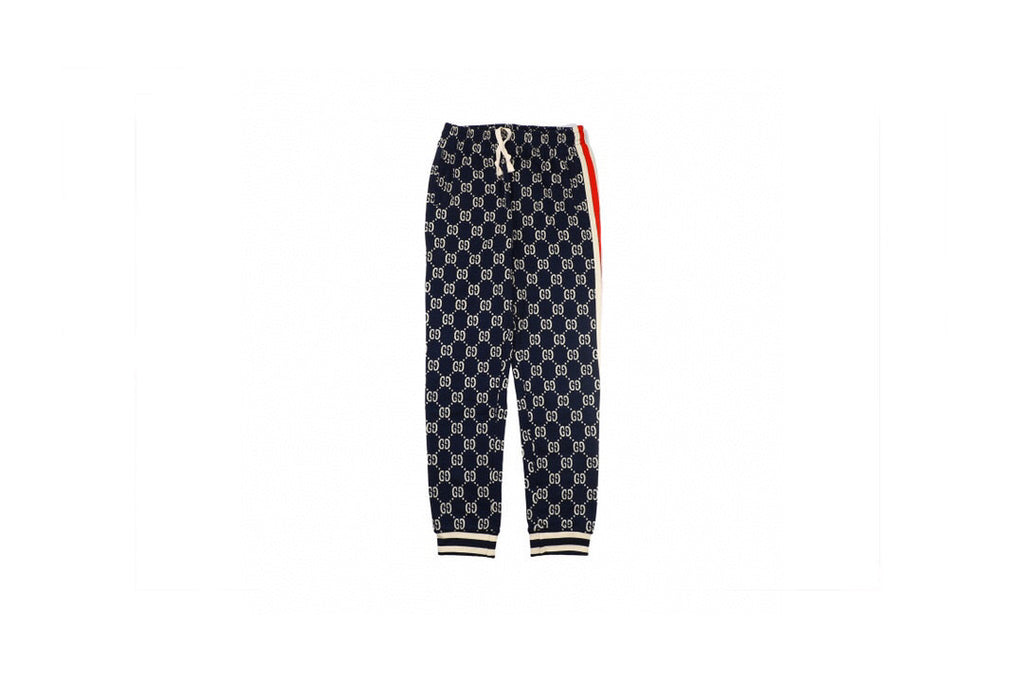 Gucci Jacquard Cottton Sweat Pant Blue/Ivory