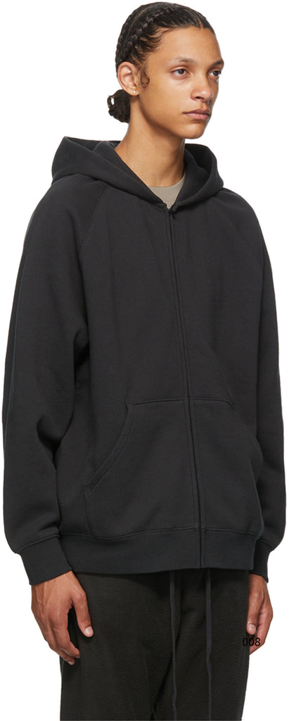 Fear Of God Essentıals Back Logo Zipper Hoodie Black