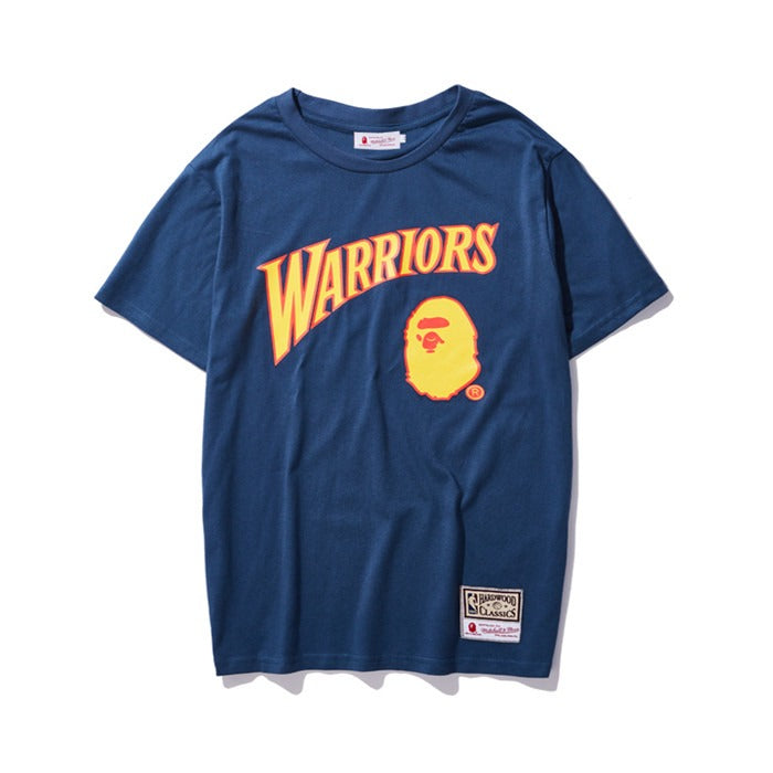 BAPE x Mitchell & Ness Warriors Tee Navy