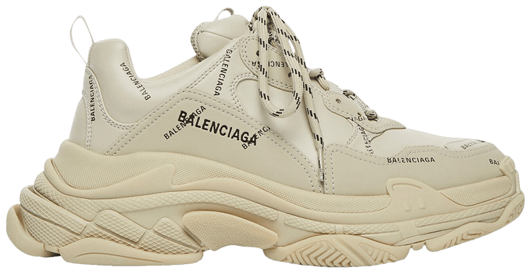 Balenciaga Wmns Triple S Sneaker 'All Over Logo - Beige' (W)