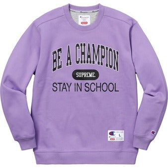 Supreme Champion Stay In School Crewneck Purple