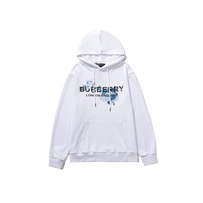Burberry Logo Print Hoodie White