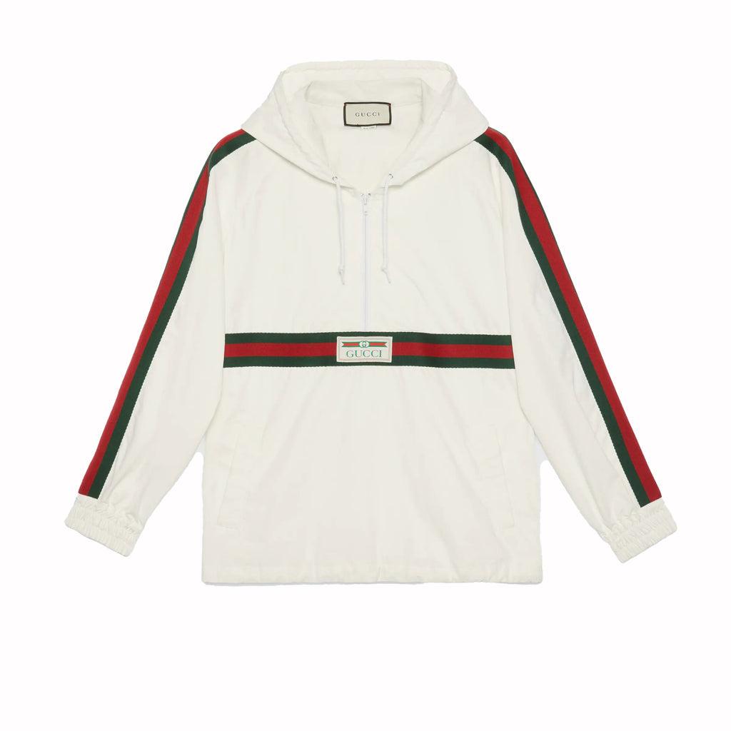Cotton canvas windbreaker with Gucci label