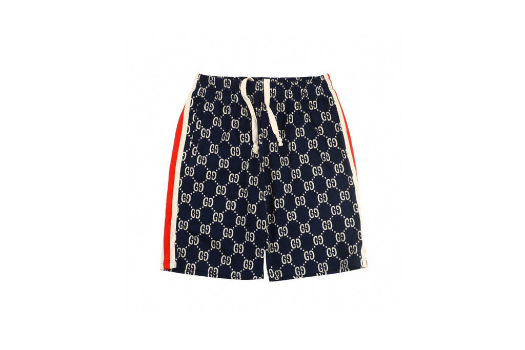 Gucci Jacquard  Cotton Sweat Short Blue/Ivory