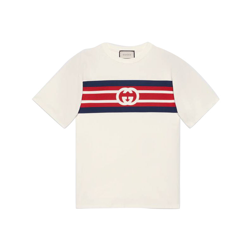 Gucci Interlocking G stripe print T-shirt