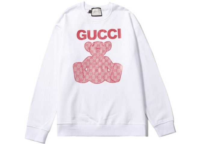 Gucci Bear Logo Print Sweatshirt White