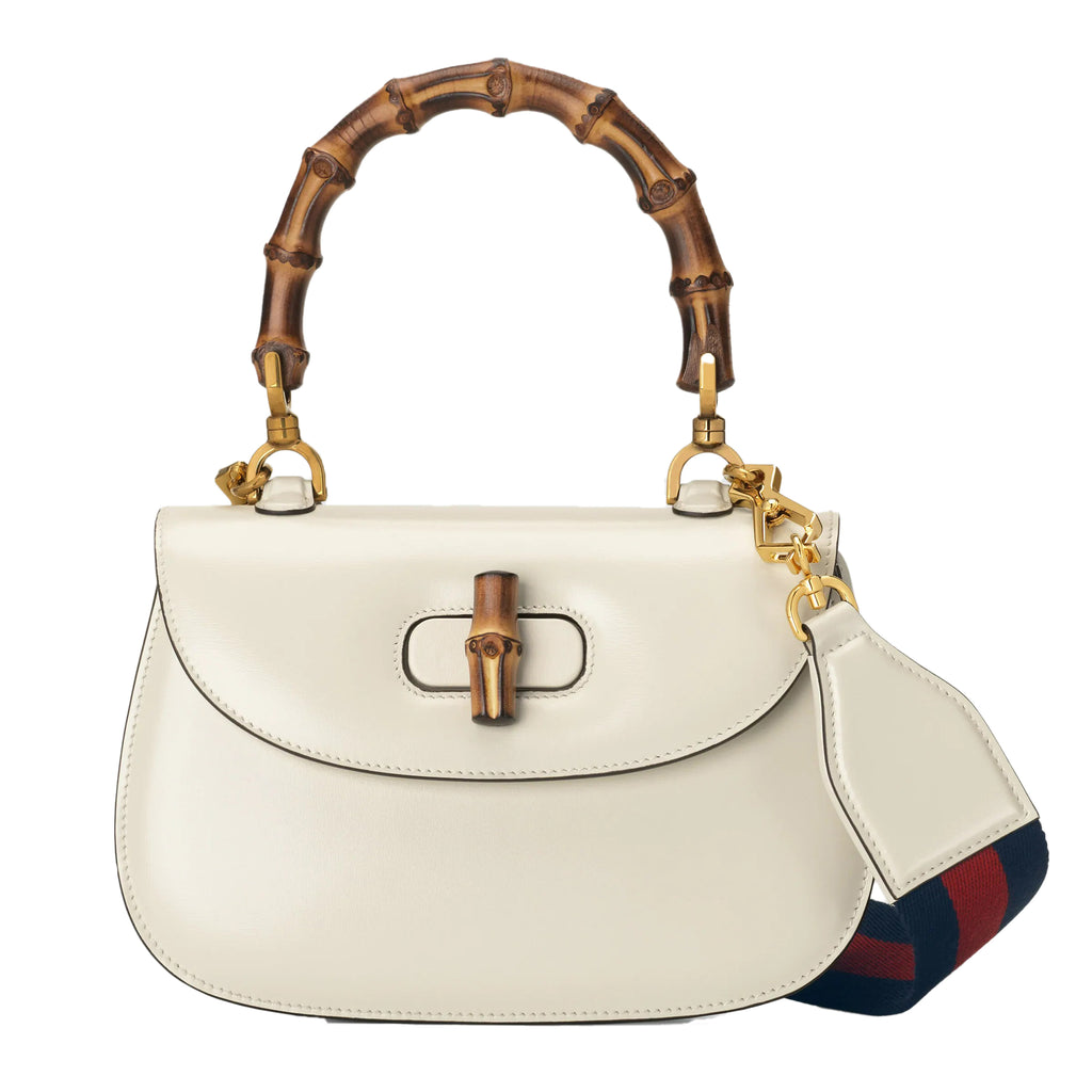 Gucci Bamboo 1947 small top handle bag White