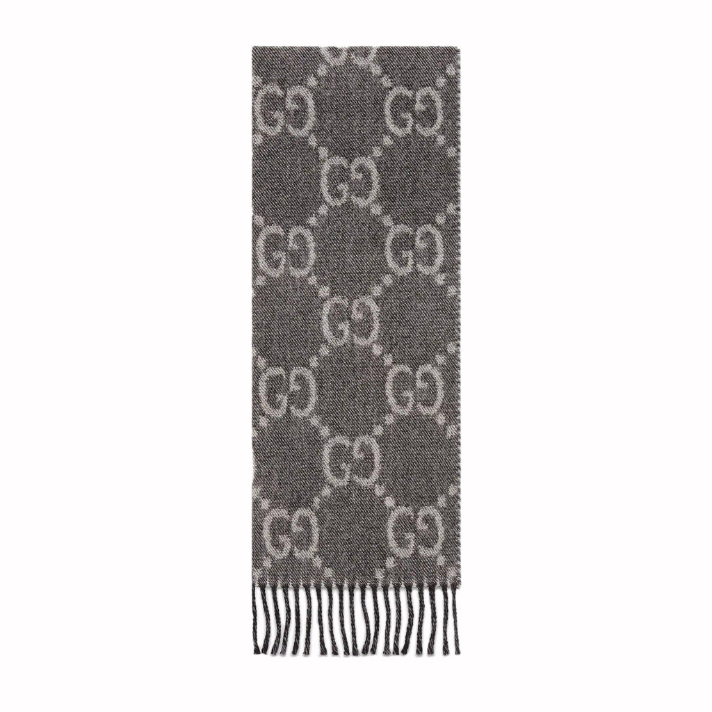 Gucci GG jacquard knit scarf with tassels