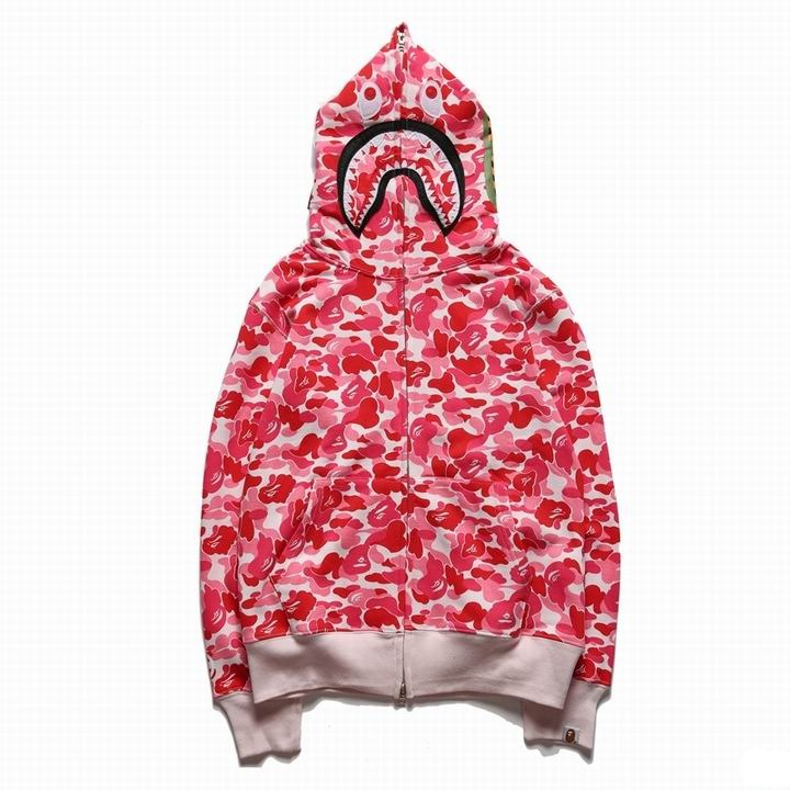 Bape Shark Zipper Hoodie Pink Camo