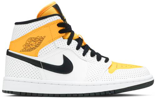 Wmns Air Jordan 1 Mid 'Perforated - White University Gold'