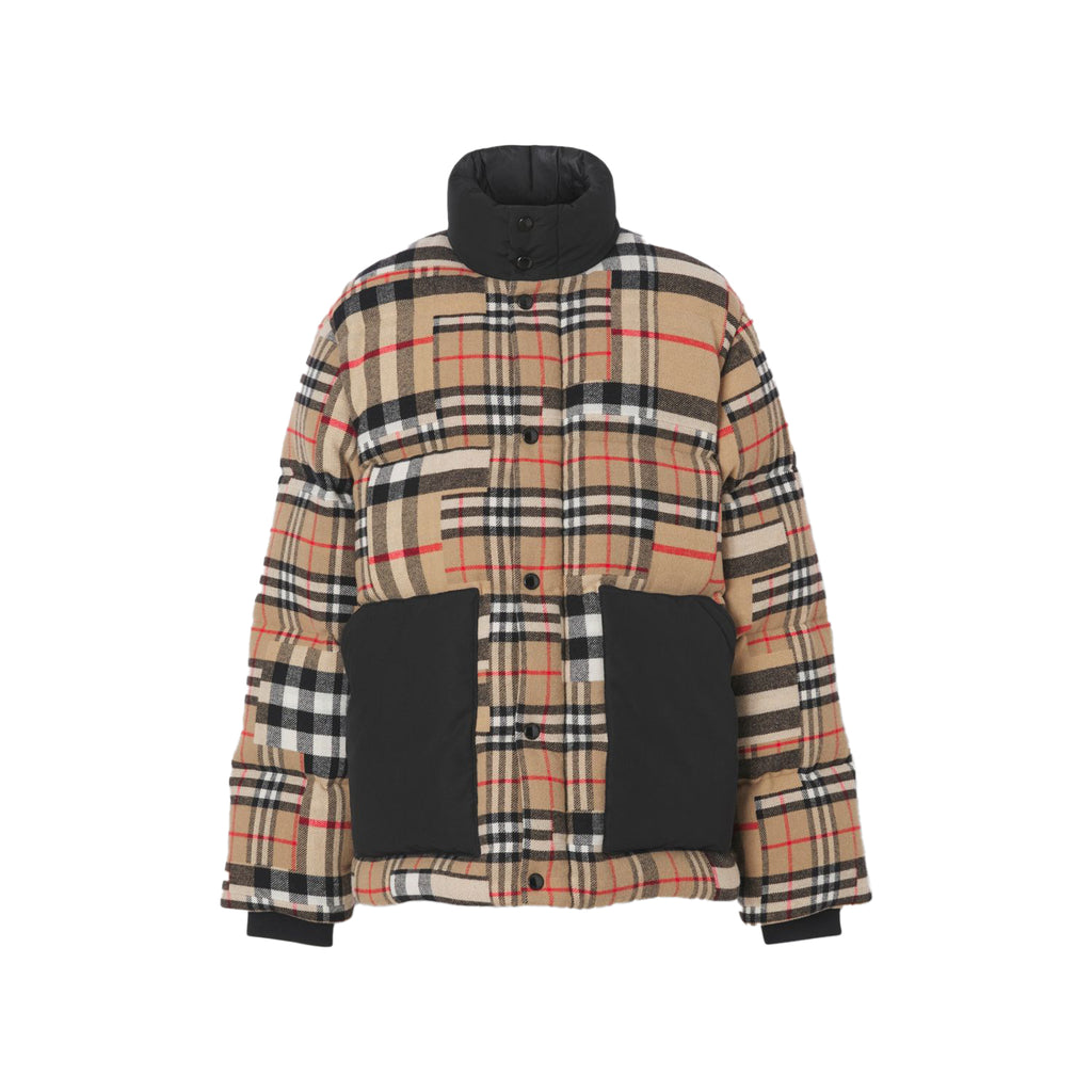 Burberry Patchwork Check Down-filled Wool Jacket