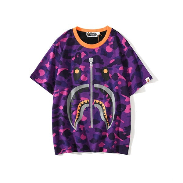 Bape Purple Camo zipper Tee
