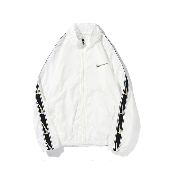 Nike Floral Embroidered Windbreake White