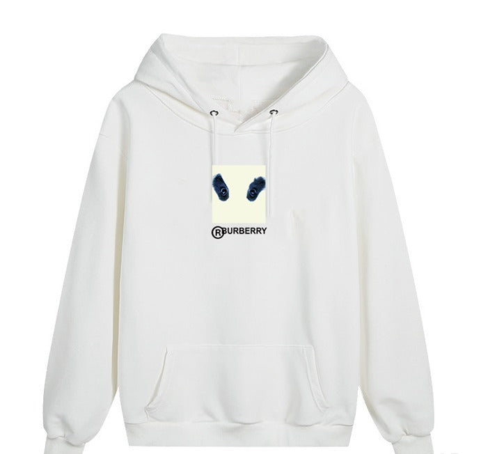 Burberry Logo Print Hoodie White