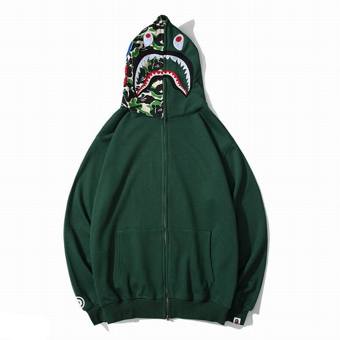 Bape Shark Zipper Green Color Hoodie
