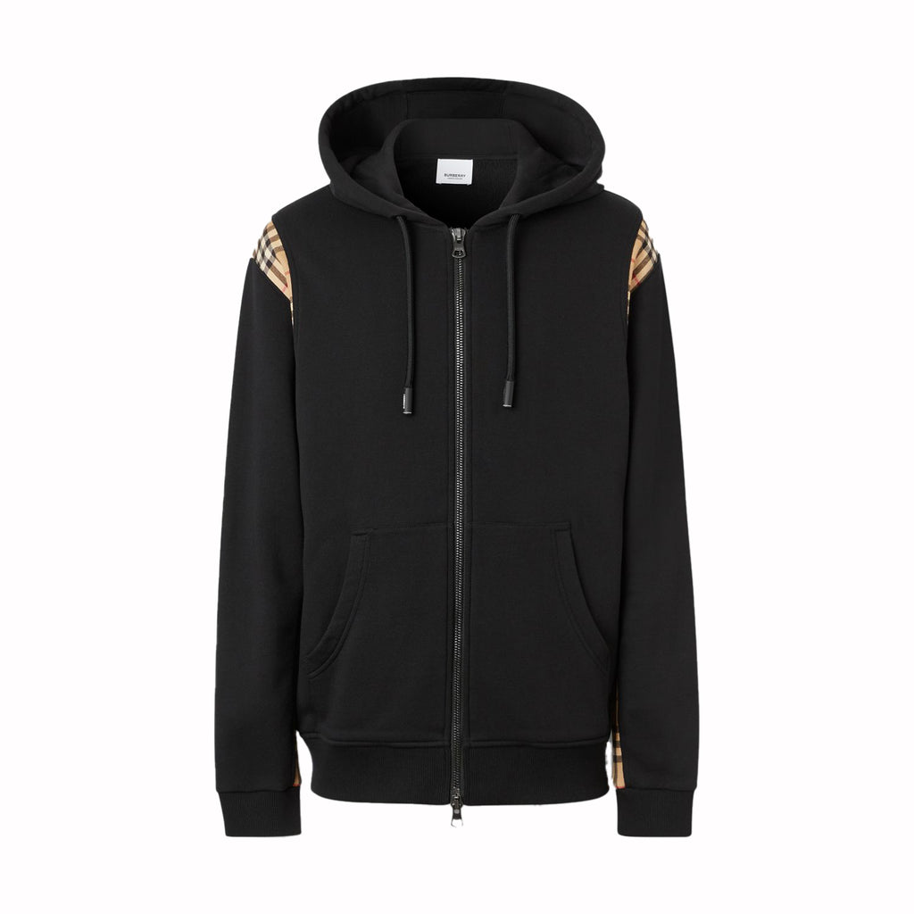 Burberry Vintage Check Panel Cotton Hooded Top