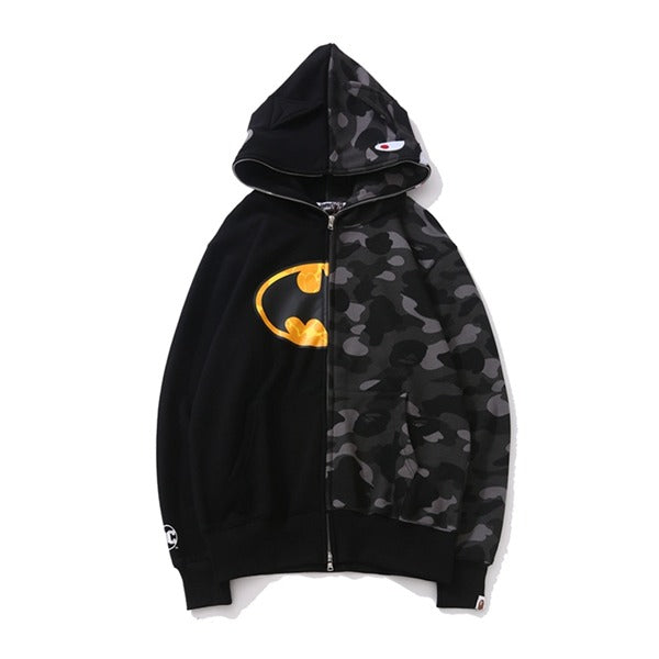 Bape Shark Zipper Batman Black Camo Hoodie