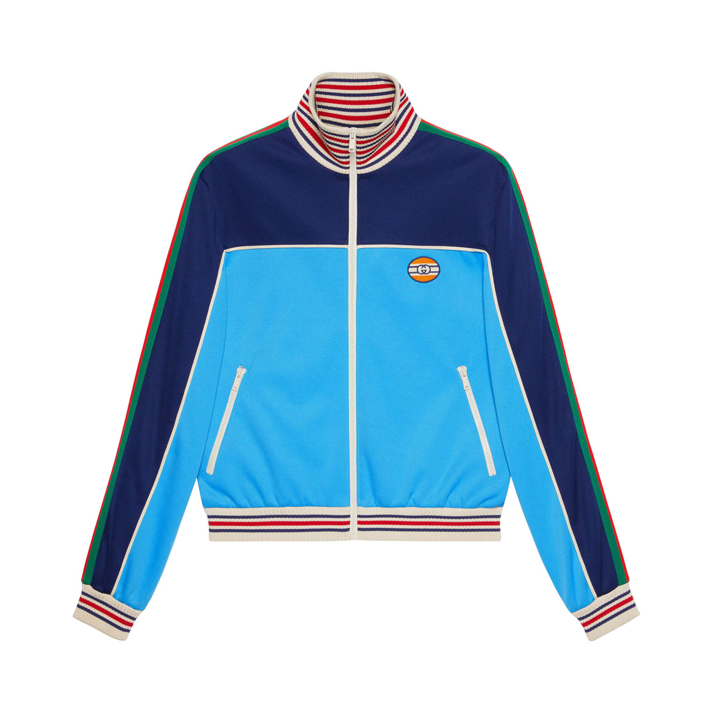 Gucci Technical jersey zip-up jacket with Web
