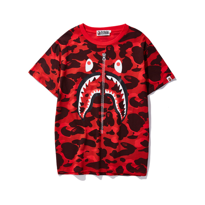 Bape Shark Red Camo Tee