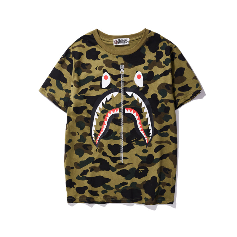 Bape Shark Green Camo Tee