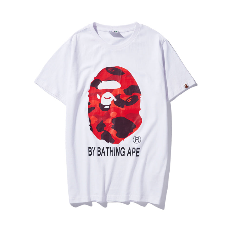 Bape White Red Camo Tee