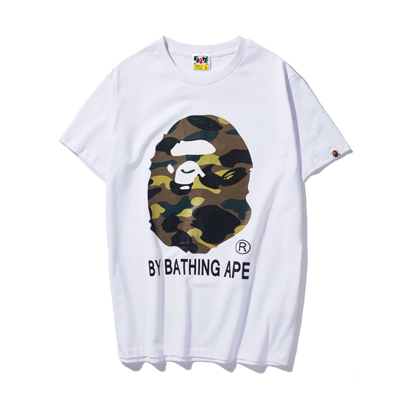 Bape White Green Camo Tee