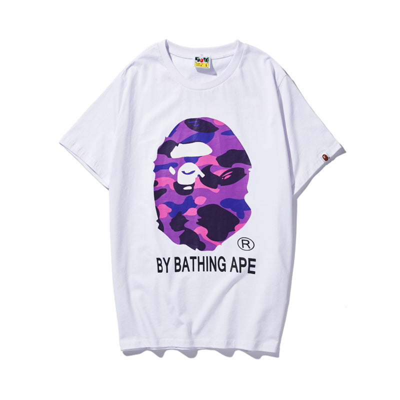 Bape White Purple Camo Tee