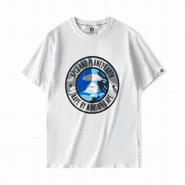 Aape Universe Blue Camo Logo Print Tee White