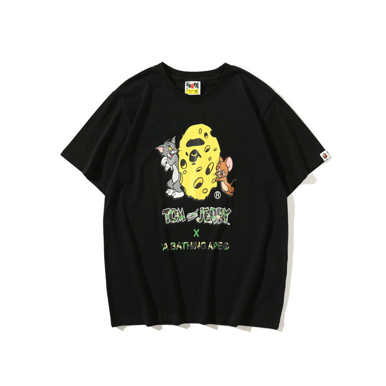 Bape Tom&Jerry Logo Print Tee Black
