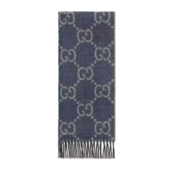 Gucci GG jacquard knit scarf with tassels
